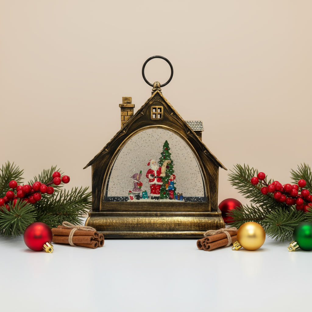 Musical Santa House Globe