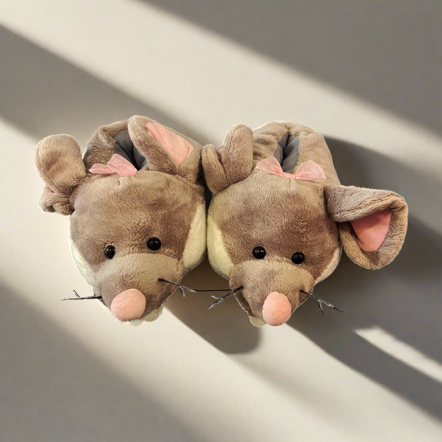 Winter Women Fluffy Fur Mouse Slippers