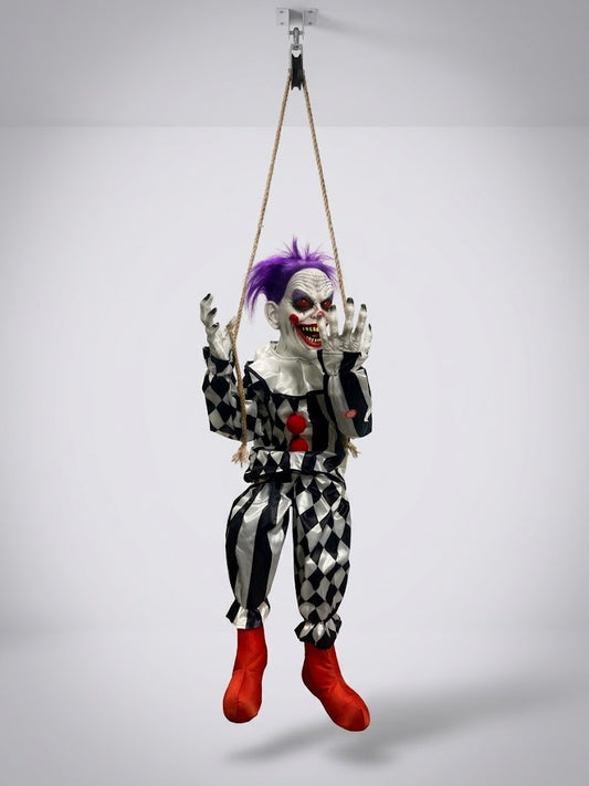 Halloween A scary clown with purple hair