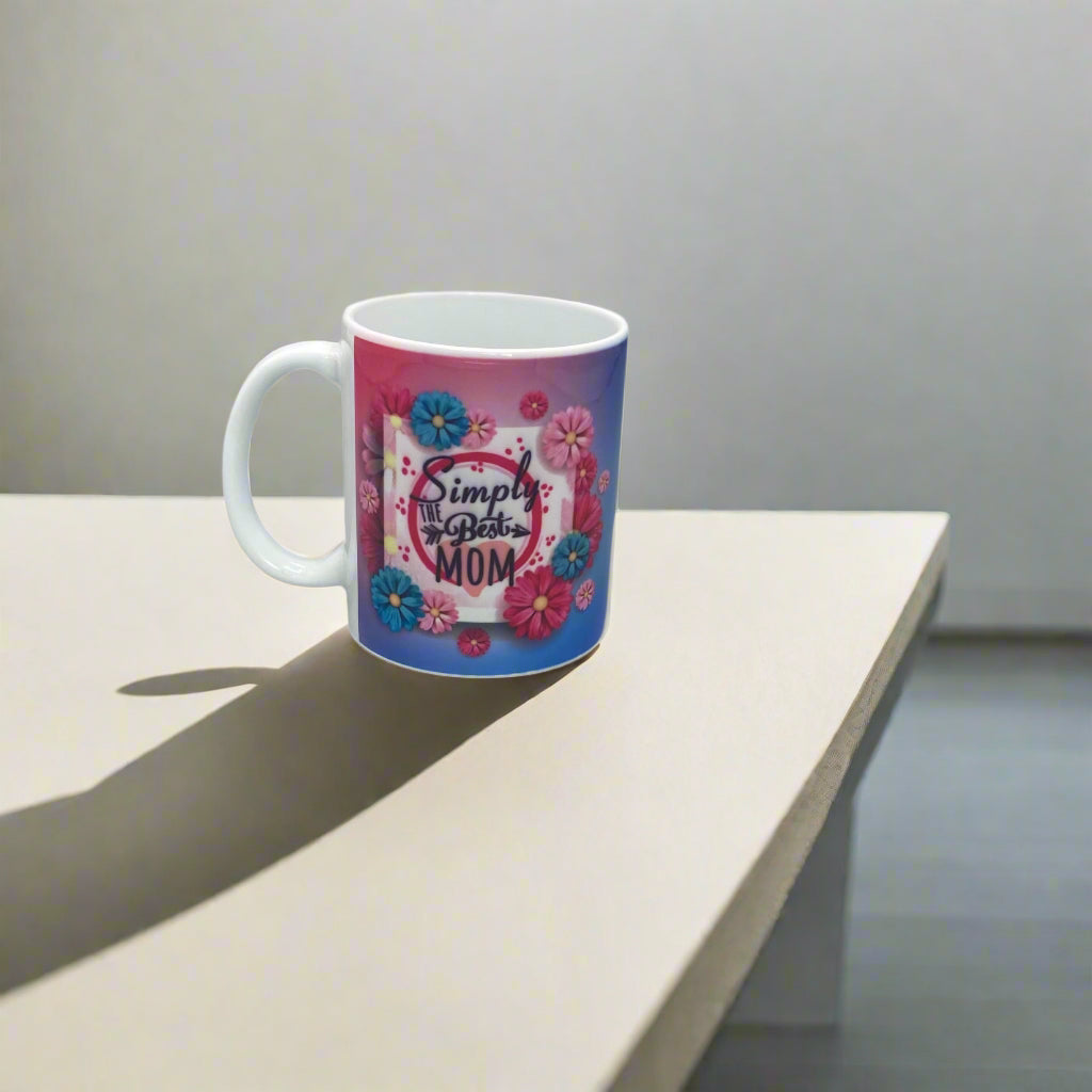 Simply the best mom printed mug