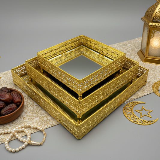 Ramadan Metal Gold Tray