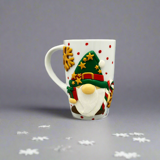 Festive Ceramic Christmas Mug With 3D Handmade Santa - 4