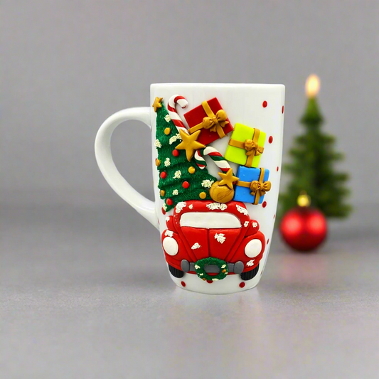Festive Ceramic Christmas Mug With 3D Christmas Tree -8
